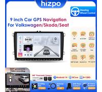 Hizpo 2din Carplay Android 14 UIS7862 Autoradio Lettore Multimediale per Volkswagen Golf Polo Tiguan Passat B7 B6 SEAT Leon DSP RDS