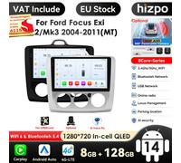 Hizpo 9 pollici 2 Din 4G + WiFi autoradio per Ford Focus 2 3 Mk2 Mk3 2004-2011 Exi MT lettore multimediale Android GPS Navi unità principale P1 Silver