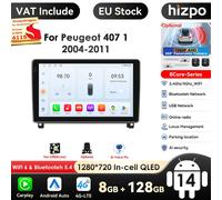 Hizpo 9 ''Riprotore Multimediale Intelligente 2Din Android 14 Autoradio per Peugeot 407 1 2004-2011 Navigazione GPS Video Carplay 4G AI P1 4Core 1G 32G