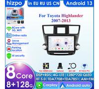 Hizpo 9 '' Wireless Carplay Android Auto Lettore multimediale per auto per Toyota Highlander 2007 - 2013 Carplay 4G Autoradio 360 ° Fotocamera S6 (8Core 6G 64G)