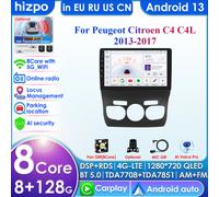 Hizpo AI Wireless Carplay Radio Schermo Android per Citroen C4 C4L DS4 2013 - 2017 Ricevitore multimediale Auto WiFi GPS Unità principale BT 10.33 inch 8Core S4