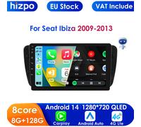 Hizpo Autoradio per Seat Ibiza 6j 2009-2013 Lettore multimediale audio CarPlay Android Auto GPS Bluetooth WIFI FM RDS Autoradio AI frame without screen