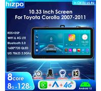 Hizpo Lettore Multimediale Per Auto per Toyota Corolla E140/150 2007 2008-2011 10.33 ''Android 13 2din Autoradio Altoparlanti di Navigazione GPS