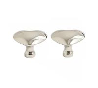 Hja Boutiques UK Manopole for mobili in ottone a forma di cuore color argento titanio, foro singolo, design elegante e romantico con finitura metallica premium Maniglie per mobili(Titanium Silver)
