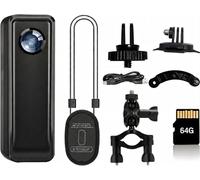 HJBDGS Action Camera 4K, fotocamera con scheda di memoria da 64 GB, videocamera Vlogging con supporto per casco, mini cam con clip a molla, registrazione POV a mani libere, registratore DV per viaggi