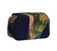 HJBNW Astuccio per matite con immagine satellitare del Sud America, astuccio per matite e matite di grande capacità, borsa portatile per trucchi per uomini e donne
