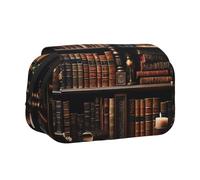 HJBNW Astuccio per matite con libri sullo scaffale, astuccio per matite con scomparti multipli, grande capacità, astuccio portatile per trucchi per uomini e donne