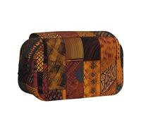 HJBNW Astuccio per matite in stile africano patchwork, con scomparti multipli, grande capacità, astuccio portatile per trucchi per uomo e donna