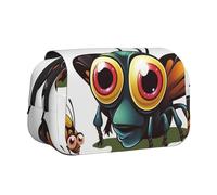HJBNW Astuccio portamatite a forma di insetti con cartoni animati, astuccio per matite e matite di grande capacità, borsa portatile per trucchi per uomini e donne