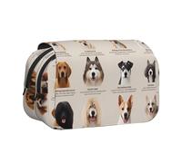 HJBNW Astuccio portamatite con razza di cane, con scomparti multipli, grande capacità, astuccio portatile per trucchi per uomini e donne