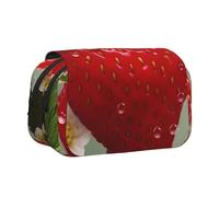 HJBNW Grazioso astuccio a forma di fragola, con scomparti multipli, grande capacità, astuccio portatile per trucchi per uomini e donne