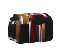 HJBNW Tre bottiglie di vino e bicchiere sopra l'astuccio portamatite multi-slot astuccio grande capacità astuccio portatile trucco borsa per uomini donne
