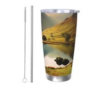HJBNW Tumbler da 590 ml in acciaio inossidabile con coperchio e cannuccia a doppia parete isolata sottovuoto tazza da caffè da viaggio Lake District National Park3 tazze da caffè riutilizzabili tazza