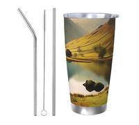 HJBNW Tumbler da 590 ml in acciaio inossidabile con coperchio e cannuccia a doppia parete isolata sottovuoto tazza da caffè da viaggio Lake District National Park3 tazze da caffè riutilizzabili tazza