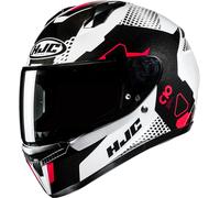HJC C10 Aspa Casco, nero-bianco-rosso, taglia M per maschi