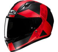 HJC C10 Tez Casco, nero-rosso, taglia S per maschi