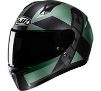 HJC C10 Tez Casco, nero/verde, Taglia XXS (52/53)