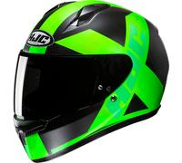 HJC C10 Tez Casco, nero-verde, taglia L per maschi