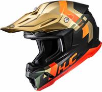 HJC C50 Primal Casco da motocross, nero-rosso-oro, taglia XL per maschi