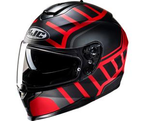 HJC C70N Holt Casco, nero/grigio/rosso, Taglia S (55/56)