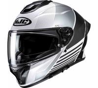 HJC C71 Morix Casco, nero-bianco-argento, taglia M per maschi