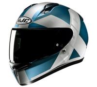 HJC C10 Tez Casco, bianco-turchese-blu, taglia M per maschi