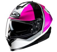 HJC C70N Alia Casco, nero-bianco-rosa, taglia M per maschi