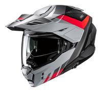 HJC, Casco Moto Modulare i80 IMES Silver Red Black MC1SF, L