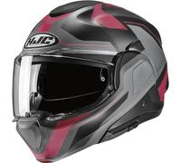 HJC F100 Bios Casco, grigio/rosso, Taglia L (58/59)