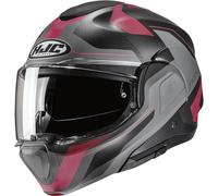 HJC F100 Bios Casco, grigio/rosso, Taglia XS (54/55)