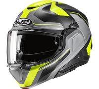 HJC F100 Bios Casco, nero-grigio-giallo, taglia XL per maschi