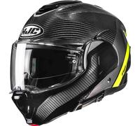 HJC F100 Carbon Stan Casco, nero/giallo, Taglia XS (54/55)