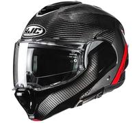 HJC F100 Carbon Stan Casco, nero-rosso, taglia XS 54 55 per maschi