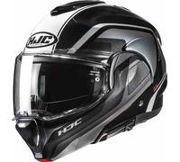 HJC F100 Reff Casco, nero-bianco-argento, taglia S per maschi
