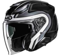 HJC F31 Bask Casco Jet, nero/bianco/argento, Taglia L (58/59)
