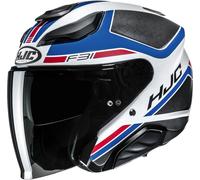 HJC F31 Ceron Casco jet, bianco/blu/rosso, Taglia M (57/58)