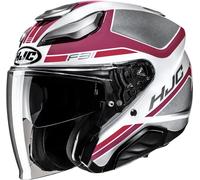 HJC F31 Ceron Casco jet, bianco/rosso/grigio, Taglia S (55/56)