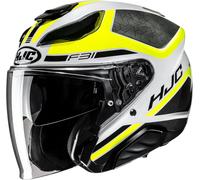 HJC F31 Ceron Casco jet, nero-bianco-giallo, taglia XL per maschi
