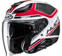 HJC F31 Ceron Casco jet, nero-bianco-rosso, taglia XS 54 55 per maschi