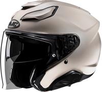 HJC F31 Solid Casco Jet, beige opaco/nero, Taglia S (55/56)