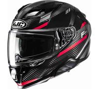 HJC F71 Carbon Esira Casco, nero-rosso, taglia M per maschi