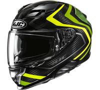 HJC F71 Carbon Nevio Casco, nero-verde-giallo, taglia S per maschi