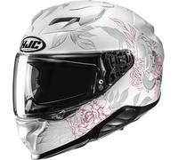 HJC F71 Eliz Casco, grigio-bianco-rosa, taglia M per donne