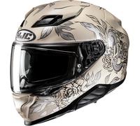 HJC F71 Eliz Casco, nero-argento-beige, taglia XS 54 55 per donne