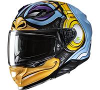 HJC F71 Monkey DJ Casco, nero-blu-porpora-giallo, taglia XL per maschi