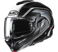 HJC Casco Moto Modulare F100 REFF MC21 Nero/Bianco/Argento Taglia S