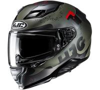 HJC F71 Faco Casco, nero-rosso-verde, taglia L per maschi