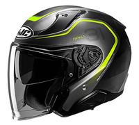 HJC RPHA 31 Kouv Casco Jet, nero-grigio-giallo, taglia L per maschi