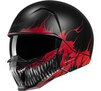 HJC i20 Scraw Casco Jet, nero/rosso, Taglia S (55/56)