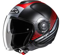 HJC i40N Dova Casco Jet, nero/argento/rosso, Taglia S (55/56)